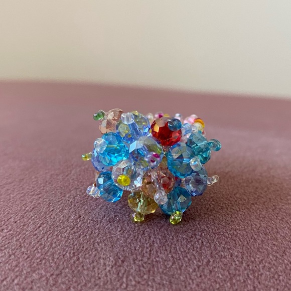 MULTICOLOURED BEADED RING - Picture 3 of 5